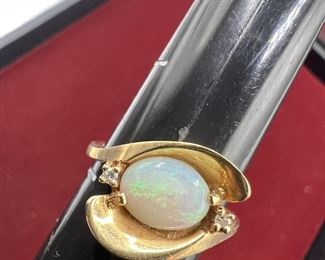 Gold, opal and diamond