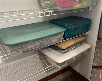 Ribbon, tissue, wrapping and more includes bins