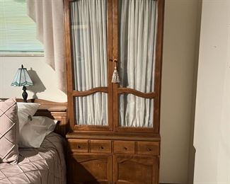 Ethan Allen glass door hutch and cabinet