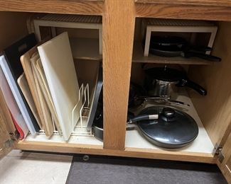 Cutting boards pans, grill