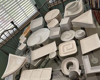 White serving and dinnerware
