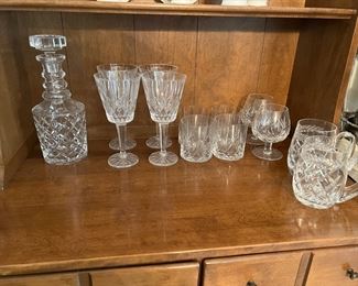 Crystal glasses and decanter