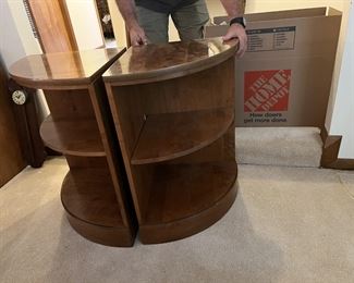 Ethan Allen quarter round shelves