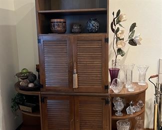 Ethan Allen Cabinet and 1/4 round shelves
