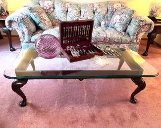 Glass top Thomasville coffee table