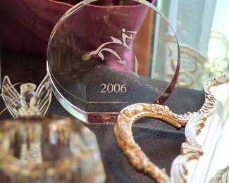 2006 Tiffany crystal paperweights w/Dolphin