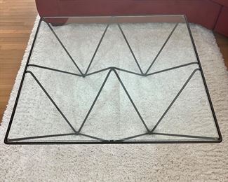 Black metal and glass coffee table- $220