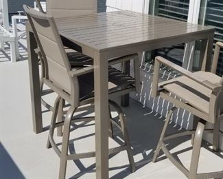 Contemporary high top outdoor dining set