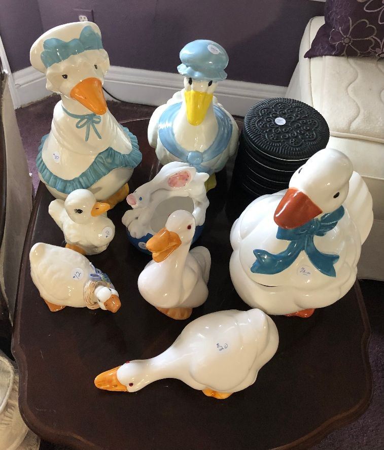 Duck coookie jars and figures