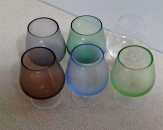 Mini Colorful Brandy Glasses Vintage