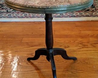 Oval Side Table with Stone Marble Top