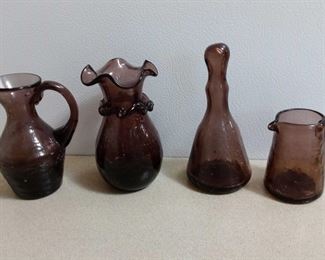 Purple Crackle Glass Decor