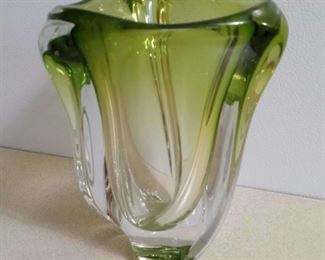Val St Lambert Vintage Glass Vase