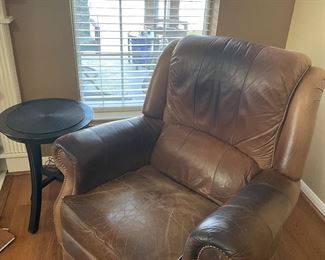 $150 - Weathered Leather Recliner Chair 