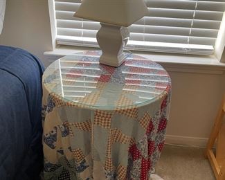 $38 - Quilt ONLY 
$20 - Table with glass ONLY 
$18 - Lamp 