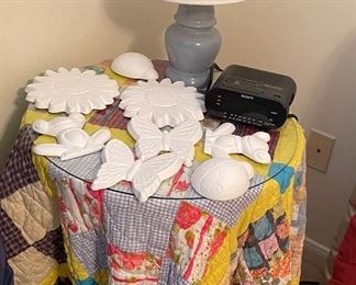 $38 - Quilt ONLY 
$20 - Table with Glass 
$18 - Lamp 
