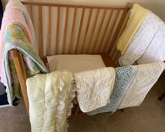 $25 - Crib
$10 - $30 each - vintage baby blankets