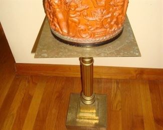Brass Pedestal with Clay Pot