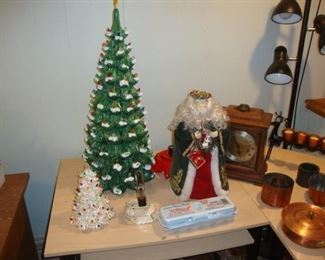 Ceramic Christmas Trees with Santa