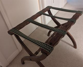 Vintage Oak Luggage Rack/ Folding Tray
