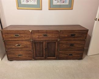 Vintage Bernhardt Campaign Style Credenza 