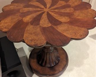 Vintage Unique Art Deco Inlaid Wood Side Table
