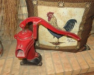 Vintage Red Manual Cast Iron Well Pump, Lancaster PA