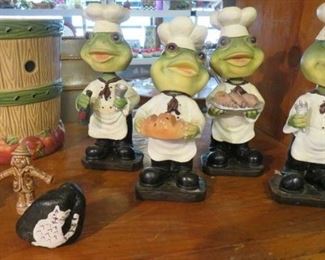 Frog Chef Bobble Head Figurines