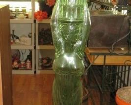 Mid Century Tall Tuscan, Chianti Glass Wine Bottle in the Shape of a Woman