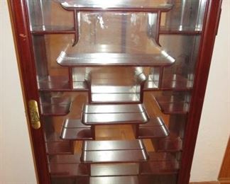 Mid Century Chinese Rosewood Wall Mounted Curio Display Cabinet