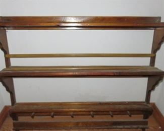 Wall Mount Two Tier Shelf with Coat/Hat Hooks