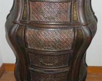 Bombay Style Faux Wicker 4 Drawer Chest