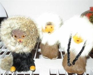 Vintage Eskimo Fur Dolls Made Poland 