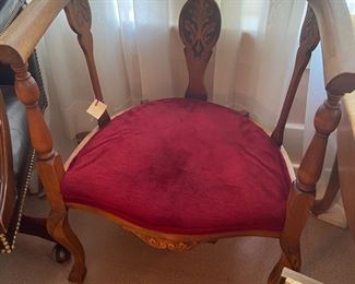 small antique barrel chair