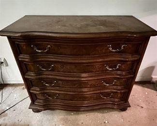 Salva brand - Four drawer chest with beautiful inlay on the top. Another photo shows a better view of the beautiful top to this piece.