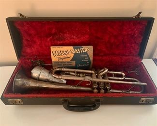 Vintage trumpet with case