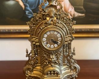 Antique Franz Hermle Gothic Imperial Brass Clock