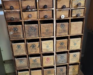 Antique Homemade Hardware Storage Drawers