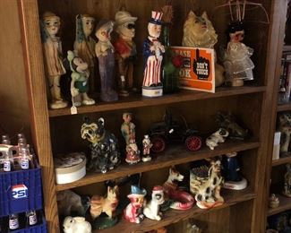 Decanter s and chalk figures 