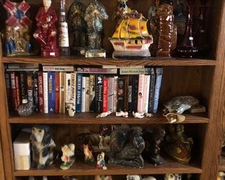 Decanters and chalk figures 