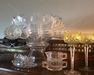 Large Heisey punch bowl and other heisey