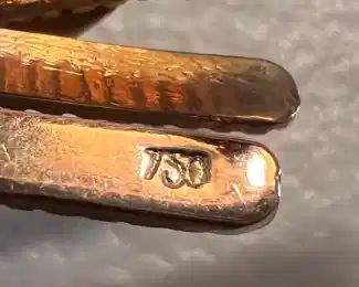 18K Gold Pin & Earrings