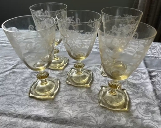 Heisey Sahara Yellow Glasses