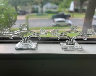 Vintage Martinsville 3 Tier Candelabras (pr)