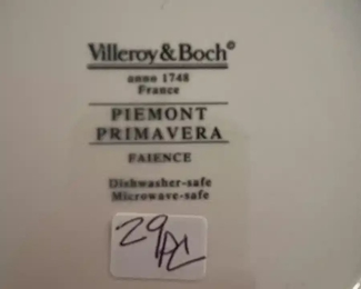 Villeroy & Boch Piemont Primavera Porcelain Pattern (29pc)