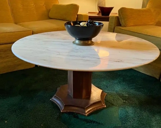 Marble Top / Wooden Base MCM Coffee Table