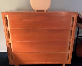Mid-Century Modern Side Handled 4 Drawer Dresser