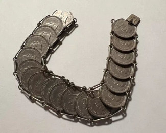 .800 Silver Coin Bracelet
