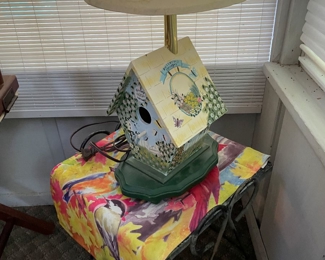 misc. deco & bird house lamp