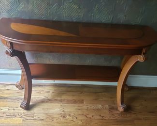 Entry or sofa  table, inlaid wood